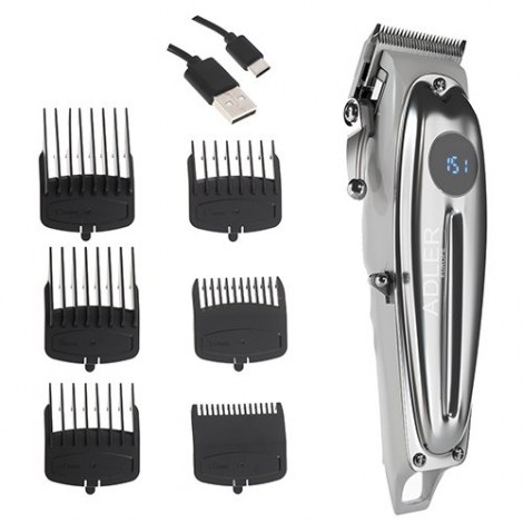 Adler | Proffesional Hair clipper | AD 2831 | Cordless or corded | Number of length steps 6 | Silver - 7